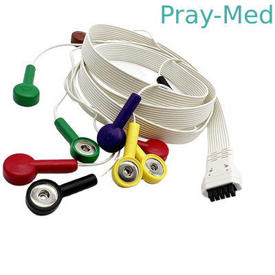 comprar Ligações ECG Holter Cable Snap de X12 10 de Mortara/tipo do grampo para o monitor do registrador Fabricação em linha