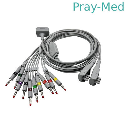 comprar O ECG de Nalong do conector da banana 4,0 cabografa fios de ligação do revestimento 10 do cinza TPU de 3.6m Fabricação em linha