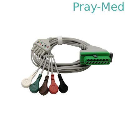 comprar Cabo ECG de conexão direta compatível com 15 pinos 3 condutores/5 condutores AHA 3,6 m Fukuda Denshi Fabricação em linha