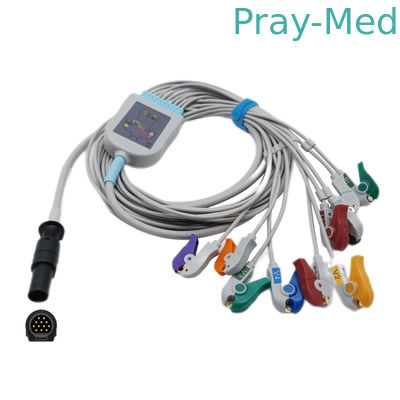 comprar O ECG de Mortara do revestimento de TPU cabografa 12 o código de cores da ligação de Pin Hypertronix Connecto AHA/IEC Fabricação em linha