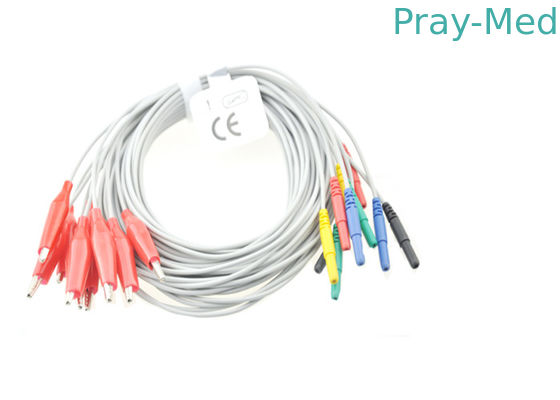 comprar Os fios materiais de TPU Eeg, ruído 1,5 elétrodos do diâmetro usaram-se do comprimento de Eeg 1.2m Fabricação em linha