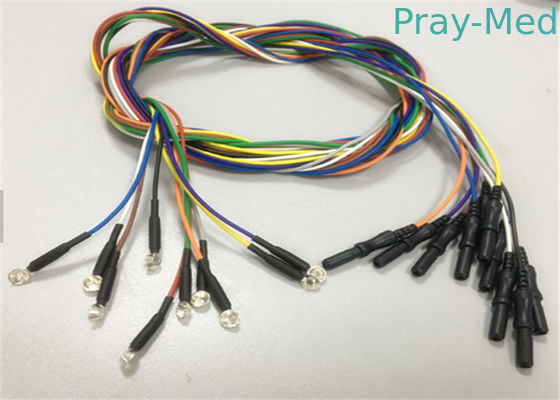 comprar O único EEG médico cabografa o tampão chapeado ouro do elétrodo do disco do EEG da prata 10mm Fabricação em linha