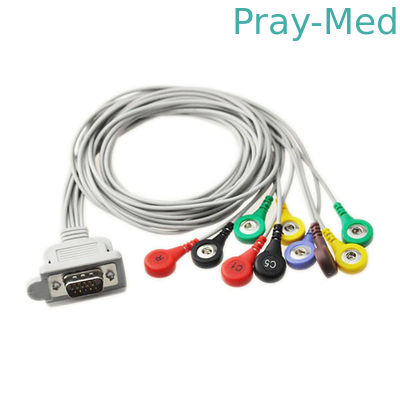 comprar ECG paciente Holter Cable Snap Plug da ligação do cabo 10 de TPU 90cm ECG Fabricação em linha