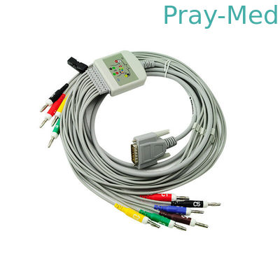 comprar Cabo do ECG da ligação do GELO 10 de AHA com o conector Newtech 1206 do DB 15 da banana 3.6m Fabricação em linha