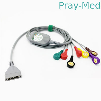 comprar Leadwire 7 Pin Snap Connector do cabo de Burdick ECG da ligação do comprimento 7 de 1.1m Fabricação em linha
