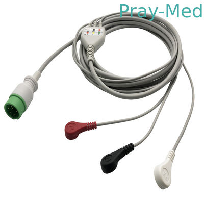 comprar Cabos e leadwire de Zoncare Hwatime 3.6m TPU 6pin Ecg para a pressão/grampo Fabricação em linha