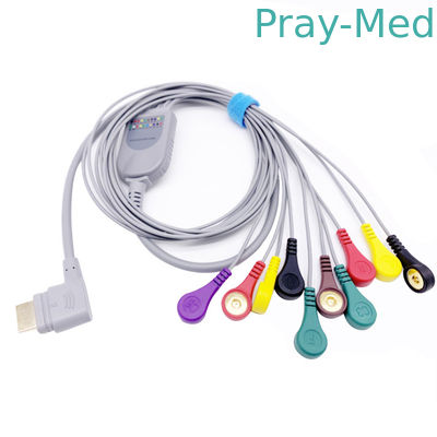 comprar 10 material médico do cinza TPU dos cabos de Holter Length 1.1m ECG da ligação Fabricação em linha