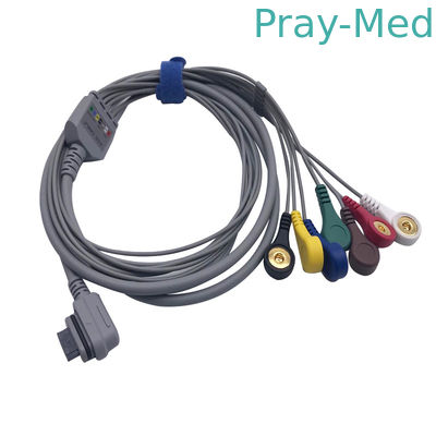 comprar O paciente da ligação ECG de GE 7 cabografa 1.1m 16pin com o revestimento instantâneo de AHA ou de IEC TPU Fabricação em linha