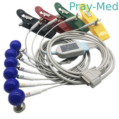 comprar Cabo do ECG da ligação ECG de Nihon 10 com os elétrodos da braçadeira do membro da sução da caixa Fabricação em linha