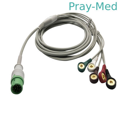 comprar Cabo e Leadwires da ligação 12pins 5 ECG do cinza C30 C40 3.6m para Comen Fabricação em linha