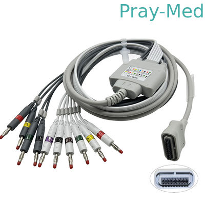 comprar 10 cabo Edan compatível ECG SE-1515 DX12 Holter Cable do ECG de Pin Banana 4,0 da ligação 20 Fabricação em linha
