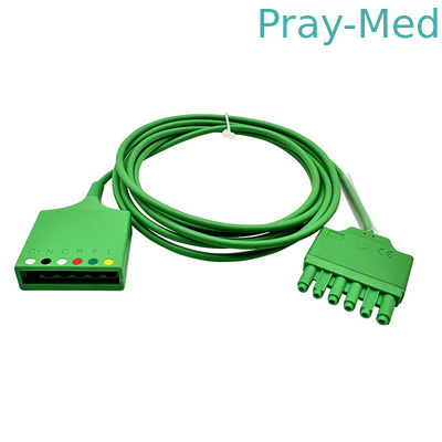 Cabo de extensão ECG de pino único compatível Drager MS16256 Verde - 2m