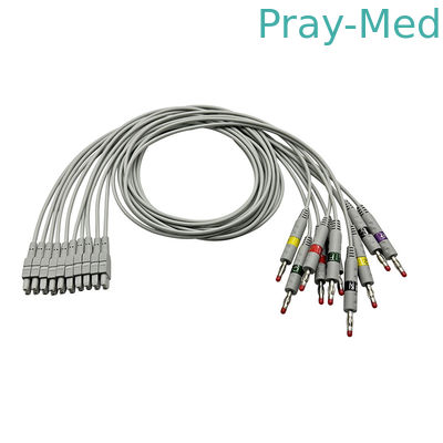 GE Marquette MAC ECG Leadwire com adaptador de bananeira / pinça TPU 0.9M 2016032-001