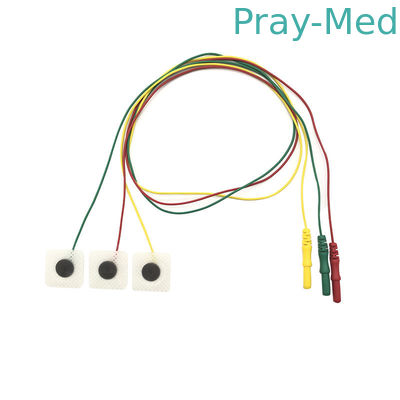Compatíveis ECG descartáveis fios de condução Eletrodo 3 Leads IEC pacote individual