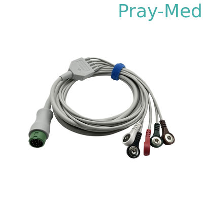 Mindray 12 pin Connector 5 Lead ECG Cable TPU Jacket EA6251B 040-000961-00