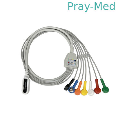 7 Cable Holter de chumbo para GE SEER 1000 Snap Connector 2104813-001 1,1m