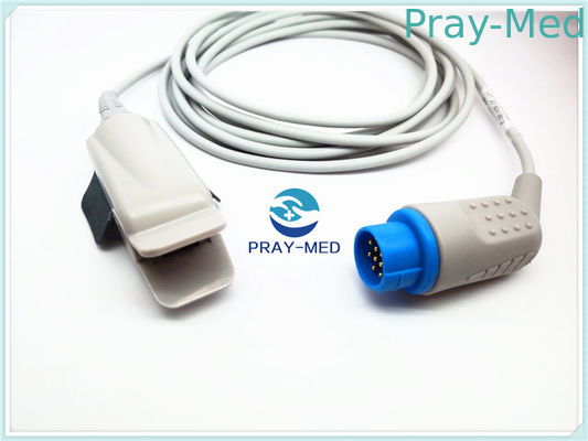Cabo adulto do conector de Pin TPU do sensor 12 do dedo Spo2 de Kontron 7138 3m