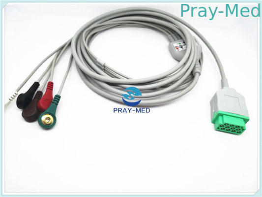 Cabo paciente de GE Marqutte ECG com Cip/cabo do tronco do conector Pin 2.7m da pressão 11