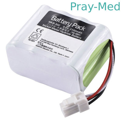 branco da bateria de 2100mAh 9.6v Nihon Kohden para NKB-302 X064 OPV-1500 OPV-1500K
