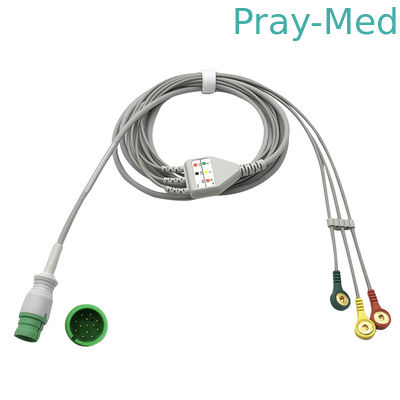 Círculo 13 Pin Connector 3.6m 3 cabo da ligação ECG para Mediana D500