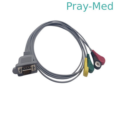 Conector paciente do cabo 0.9m Holter Cable Snap Clip Banana das ligações ECG do DMS 4