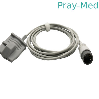 Conector de pino 6 redondo 3m do sensor do adulto spo2 do cabo de Zoncare Hwatime TPU