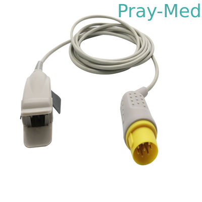 Conector adulto reusável do revestimento 8pin do sensor TPU do grampo SpO2 do dedo do MEK