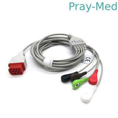 12 cabo paciente Compatable do Pin 5leads ECG com Bionet BM5 BM7