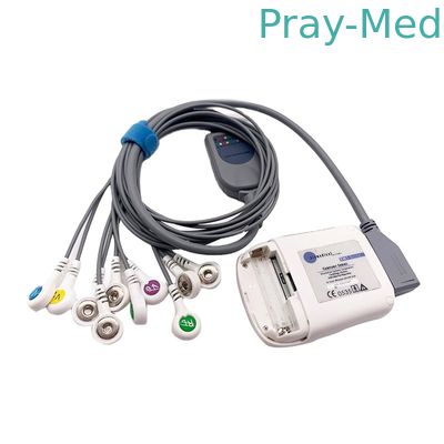 Cinza de ligação 2m de Borsam Holter Ecg Cable 10 compatíveis para Bs6930 BS6930-3