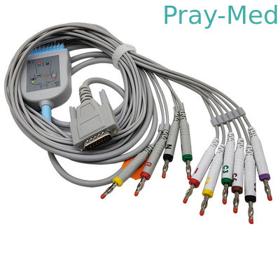 O cabo pediatra SE-12 do ECG de Edan de 10 ligações expressa o revestimento de SE-1200 3.6m TPU