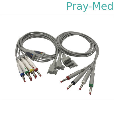 HP/o cabo ECG de HP com ligação 10 prende 2 Pin Connector Grey Color 989803151651