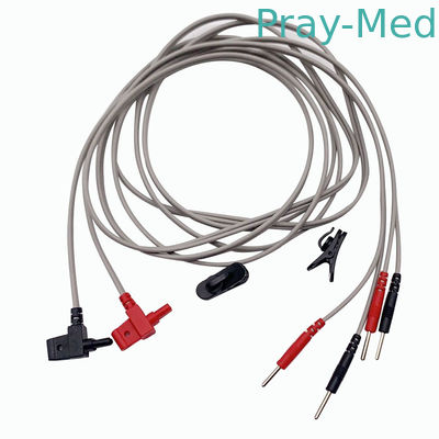 Cabo paciente de ECG para os dispositivos de NMES que engolem o pvc do fio 1.5m da terapia branco ou a outra cor