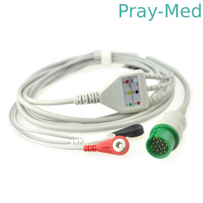 cabo de Spacelabs Ecg do diâmetro de 4.0mm, cabo de 3/5Lead 17pin Ecg com fio de ligação