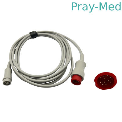 Mindray 12pin ao adaptador de 4pin IBP cabografa revestimentos de 3m Grey Latex Free TPU