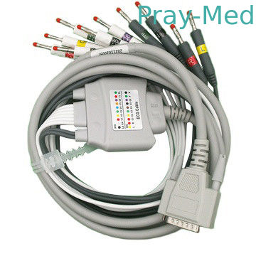 O ECG da ligação de Zoncare 10 cabografa o conector do DB 36pin de Grey With Banana 4.0mm