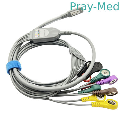 A ligação Holter Cable ECG de Jincomed 10 cabografa a extremidade cinzenta 0.9m da pressão 11pin