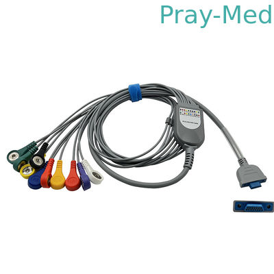 Pressão do cabo 15pin de Holter ECG da ligação de Pengyang 10 para adulto/pediatra